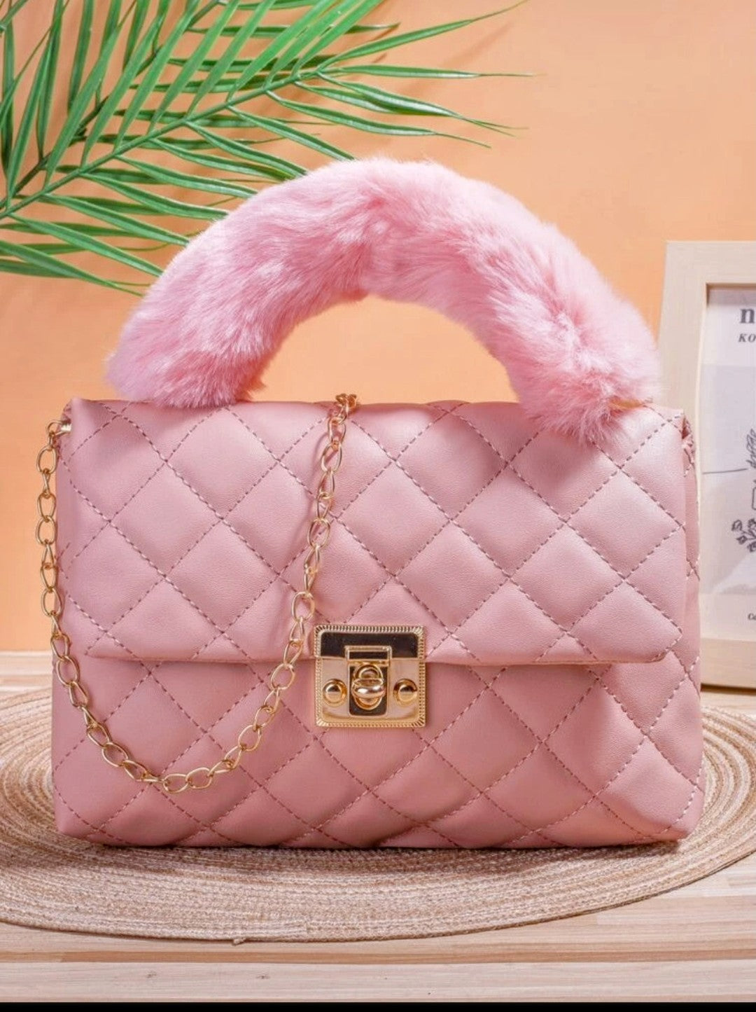 Pink Square Chain Bag